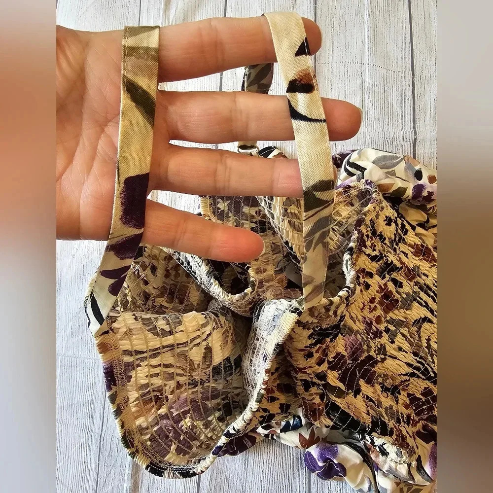 Torrid •Size 4X• NWT Floral Smocked Long Sleeve Challis Shirt Boho Off Shoulder - Picture 6 of 9